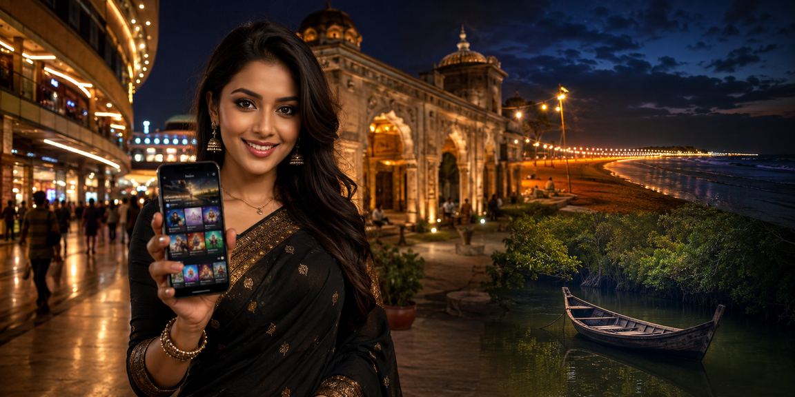 বাংলাদেশের কক্সবাজারে মোবাইল থেকে ক্যাসিনো গেম খেলছেন একজন যুবক